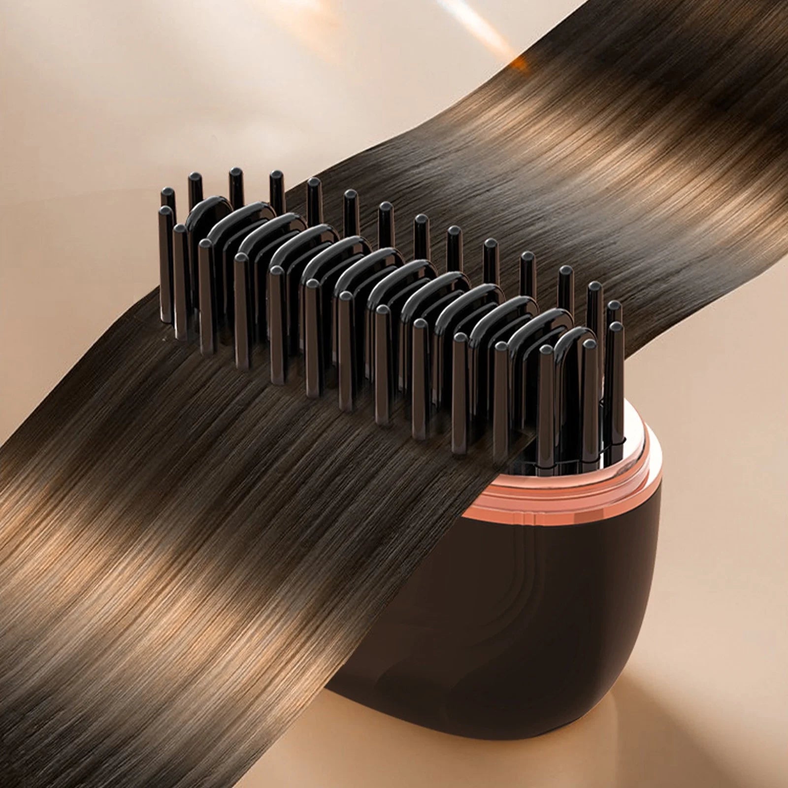 Revolutionize Your Hair Styling with the Wireless Mini Hair Straightener Brush – Effortless, Portable, and No-Damage with 3 Adjustable Heat Settings!